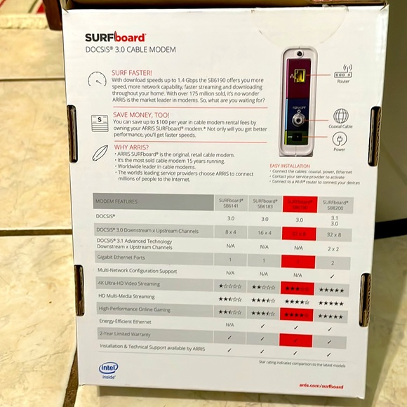 Arris SURFboard DOCSIS 3.0 Cable Modem. Missing power supply. - Picture 2 of 5